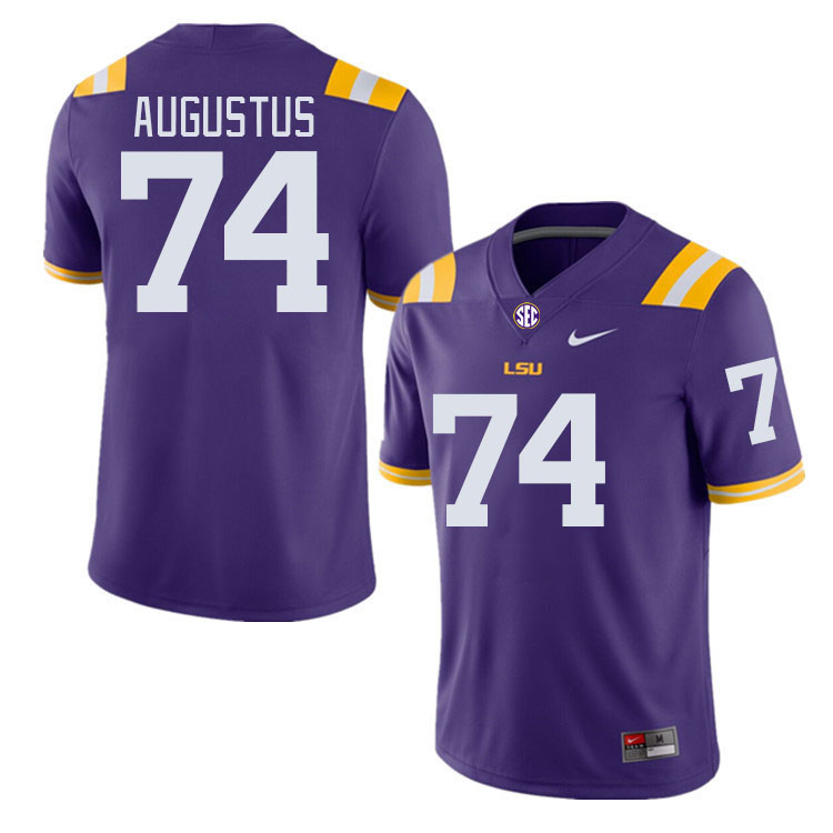 Men #74 Braden Augustus LSU Tigers College Football Jerseys Stitched-Purple